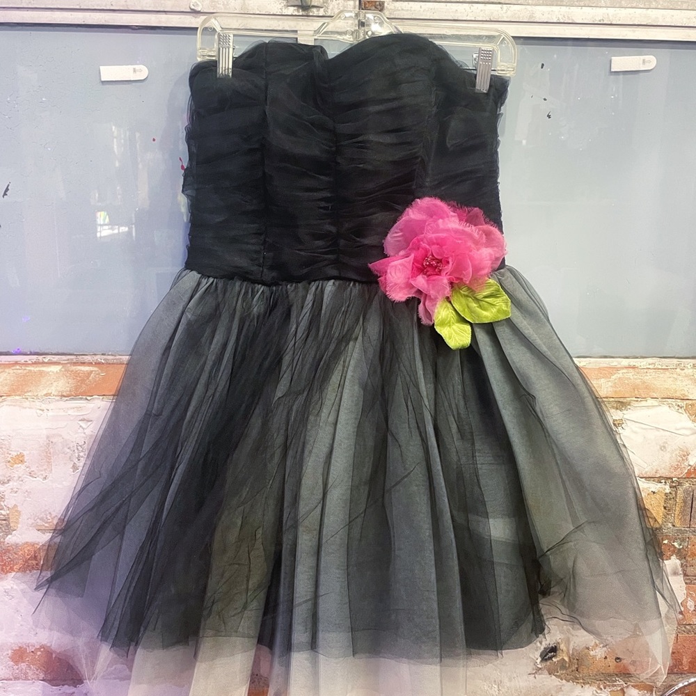Betsey Johnson vintage tulle black prom dress